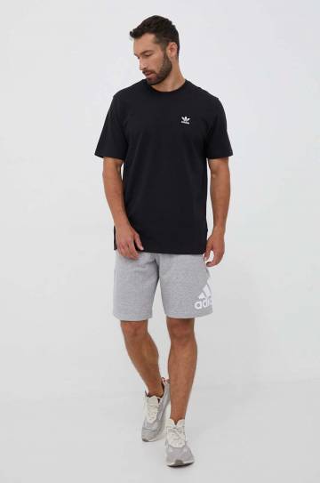Хлопковая футболка adidas Originals цвет чёрный с принтом Хлопковая футболка adidas Originals цвет чёрный с принтом