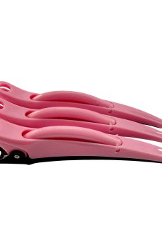 Парикмахерский зажим для волос Zauber-manicure пластиково-металлический, розовый, 3 шт (06-094A-3)