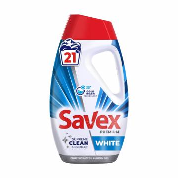 Гель для стирки Savex Premium White для белых тканей, 21 стирка, 945 мл Гель для стирки Savex Premium White для белых тканей, 21 стирка, 945 мл