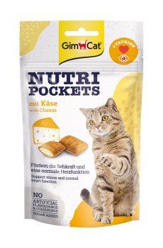 Лакомство для кошек GimCat Nutri Pockets Dental с сыром и таурином, 60 г