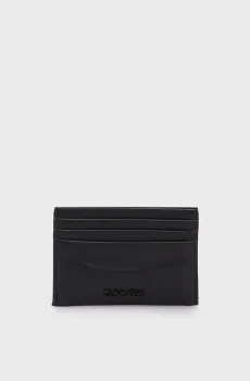 Мужской черный кожаный кардхолдер MINIMAL FOCUS Черный ONESIZE Calvin Klein K50K511691