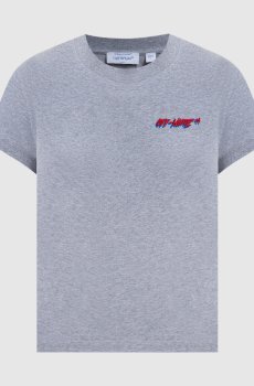 Серая меланжевая футболка с логотипом
