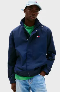 Мужская темно-синяя ветровка TJM DNA COLLAR ESS JACKET Синий S Tommy Jeans DM0DM20900