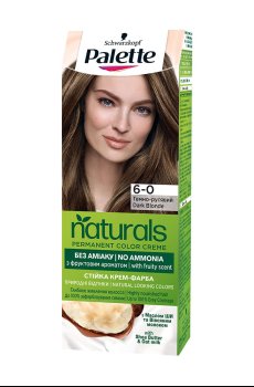 Безаммиачная краска для волос Palette Naturals Permanent Color Creme, 6-0 Темно-русый, 110 мл