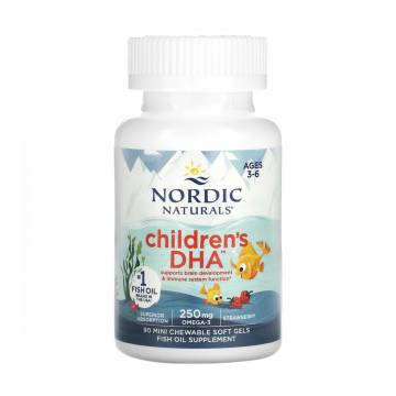 Рыбий жир для детей Nordic Naturals Childrens DHA 250 мг, со вкусом клубники, 90 гелевых капсул Рыбий жир для детей Nordic Naturals Childrens DHA 250 мг, со вкусом клубники, 90 гелевых капсул