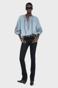 Женская голубая блуза Tigy Голубой M ZADIG&VOLTAIRE WWSH02291_SKY