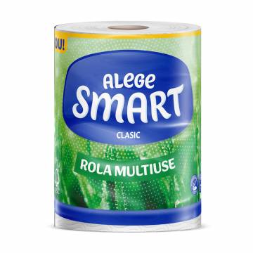 Бумажные полотенца SMART Classic 2-слойные, 220 отрывов, 1 рулон Бумажные полотенца SMART Classic 2-слойные, 220 отрывов, 1 рулон