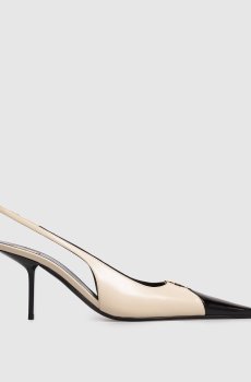 Бежевые кожаные мюли BABYLONE