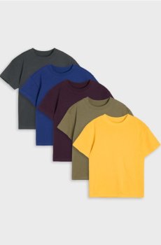 Бавовняні футболки 5 pack - mid blue