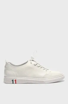 Мужские белые кожаные сникерcы Белый 40 Respect VK83-150405