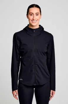 Женская черная ветровка HURRICANE WATERPROOF JACKET Черный S Saucony SAW800456-BK