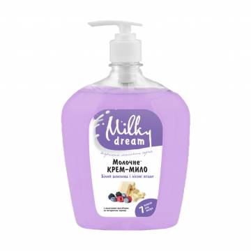 Жидкое крем-мыло Milky Dream Белый шоколад и лесные ягоды, с молочным протеином и экстрактом черники, 1 л Жидкое крем-мыло Milky Dream Белый шоколад и лесные ягоды, с молочным протеином и экстрактом черники, 1 л