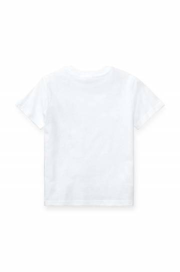 Детская хлопковая футболка Polo Ralph Lauren цвет белый гладкая Детская хлопковая футболка Polo Ralph Lauren цвет белый гладкая