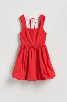 Reserved - Сукня міді з запахом на декольте - червоний - 465JO-33X