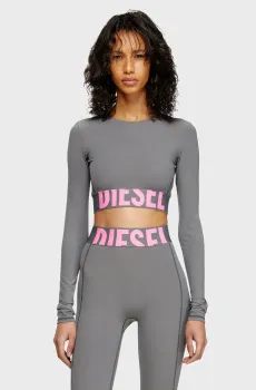 Женский серый лонгслив Серый S Diesel A18281 0PLAR