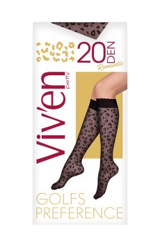 Гольфы женские Viven petty 20 DEN, лео черный