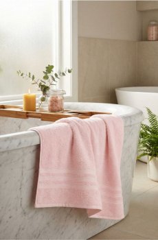 Бавовняний рушник - пастельний рожевий