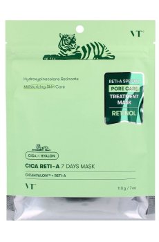 Тканевая маска для лица VT Cosmetics Cica Reti-A 7 Days Mask с витамином А и циковой кислотой, 110 г, 7 шт