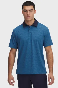 Мужское синее поло UA T2G Printed Polo LB Синий L Under Armour 1383249-413