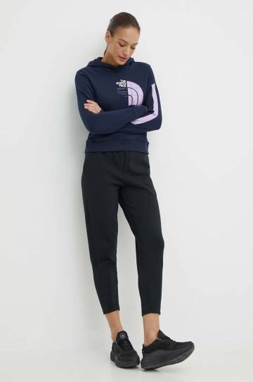 Хлопковая кофта The North Face женская цвет синий с капюшоном с принтом NF0A87EX8K21 Хлопковая кофта The North Face женская цвет синий с капюшоном с принтом NF0A87EX8K21