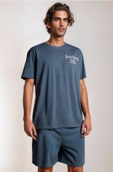 Двокомплектна бавовняна піжама - різнобарвний