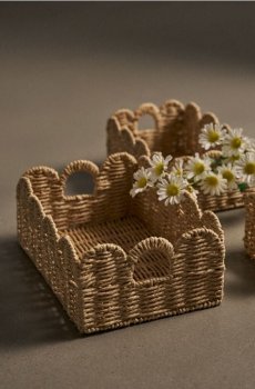 Плетений кошик для зберігання - бежевий