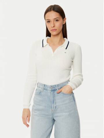 Tommy Jeans Светр DW0DW19887 Écru Slim Fit Tommy Jeans Светр DW0DW19887 Écru Slim Fit