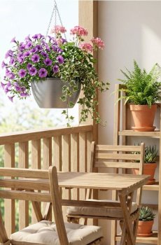 Круглий підвісний вазон - середньо-сірий