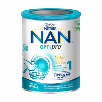 Детская начальная молочная сухая смесь NAN 1 OPTIPRO с 5 олигосахаридами, для детей с рождения, 800 г Детская начальная молочная сухая смесь NAN 1 OPTIPRO с 5 олигосахаридами, для детей с рождения, 800 г