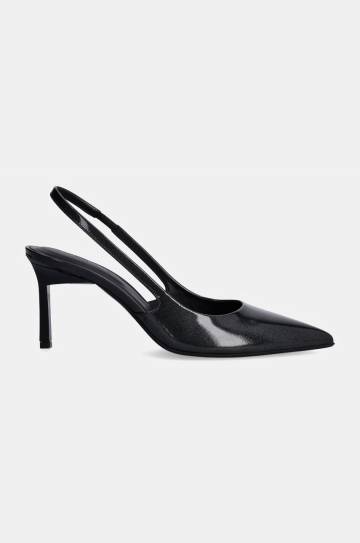 Кожаные туфли Calvin Klein HEEL SLINGBACK PUMP 70 SAFF LTH цвет чёрный HW0HW02068 Кожаные туфли Calvin Klein HEEL SLINGBACK PUMP 70 SAFF LTH цвет чёрный HW0HW02068