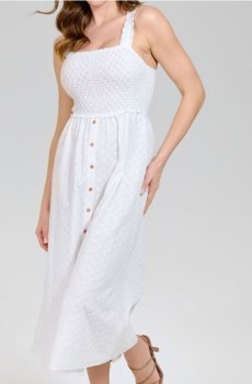 Міді-сукня з вишитим оздобленням - білий