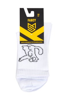 Носки унисекс MovementStandard Fancy M0303S Cats высокие, 29 белые, размер 38-41