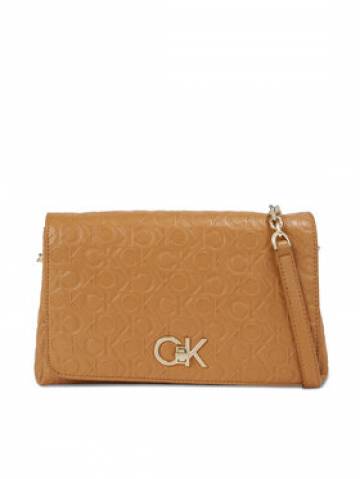 Calvin Klein Сумка Re-Lock Shoulder Bag Md - Emb K60K611061 Коричневий Calvin Klein Сумка Re-Lock Shoulder Bag Md - Emb K60K611061 Коричневий