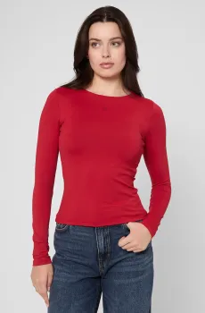 Женский красный лонгслив Красный M HUGO 50545208;619