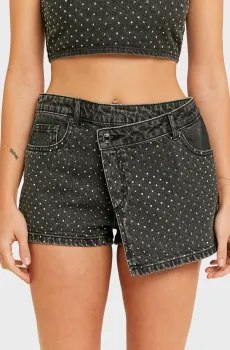 Женские серые джинсовые шорты Серый 36 Tally Weijl SSKDENORA