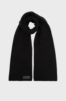 Женский черный шарф CHUNKY RIB Черный ONESIZE Calvin Klein LV04F8107G
