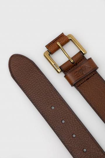 Кожаный ремень Polo Ralph Lauren Мужской цвет коричневый Кожаный ремень Polo Ralph Lauren Мужской цвет коричневый