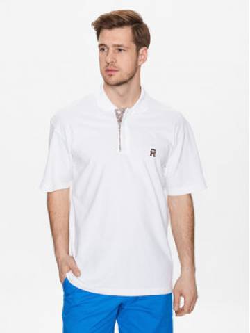 Tommy Hilfiger Поло Monogram Placket MW0MW30785 Білий Loose Fit