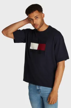 Мужской темно-синий джемпер KNITTED FLAG Синий M Tommy Hilfiger MW0MW37759