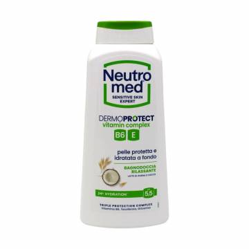 Успокаивающий гель для душа Neutromed Dermoprotect Овсяное молоко и кокос, 600 мл