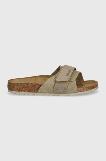 Замшевые шлепанцы Birkenstock Oita женские цвет бежевый 1028056 Замшевые шлепанцы Birkenstock Oita женские цвет бежевый 1028056