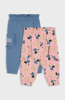 Бавовняні штани jogger з рюшами 2 pack Minnie Mouse - mid blue