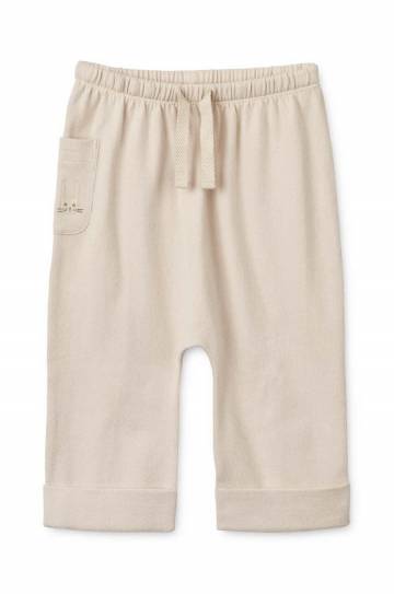 Хлопковые штаны для младенцев Liewood Alain Baby Pants цвет бежевый однотонные LW19157 Хлопковые штаны для младенцев Liewood Alain Baby Pants цвет бежевый однотонные LW19157