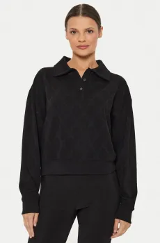 Женское черное поло с узором Черный L HUGO 50517120;971