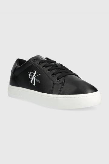 Кожаные кроссовки Calvin Klein Jeans Classic Cupsole Laceup Low цвет чёрный Кожаные кроссовки Calvin Klein Jeans Classic Cupsole Laceup Low цвет чёрный