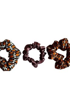 Набор резинок для волос ScrunchyUA Сатиновые, с принтом, 3 шт (SCR0195SKLUA)