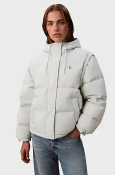 Женский голубой пуховик 2в1 DETACHABLE Голубой XS Calvin Klein Jeans LV044D522G