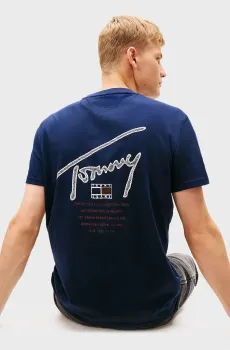 Мужская темно-синяя футболка REG SIGN Синий L Tommy Jeans DM0DM22320