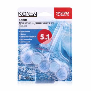 Очищающий блок для туалета KONEN Океан, 50 г Очищающий блок для туалета KONEN Океан, 50 г