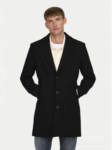 Only & Sons Вовняне пальто 22030864 Чорний Regular Fit Only & Sons Вовняне пальто 22030864 Чорний Regular Fit
